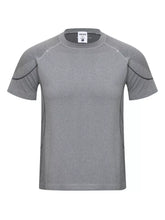 Men's lightweight round-neck short-sleeve T-shirt made from a nylon-polyester blend.