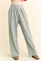 Pantalones anchos con cintura elástica y diamantes de imitación de Davi & Dani