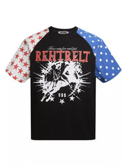 Men's graphic-print T-shirt with raglan sleeves in a cotton blend.