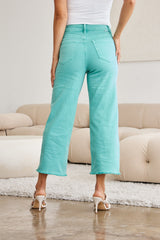 Vaqueros RFM Crop Chloe de cintura alta con control de abdomen y dobladillo sin rematar