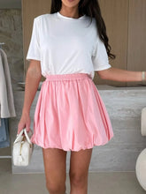 Elastic Waist Bubble Skirt