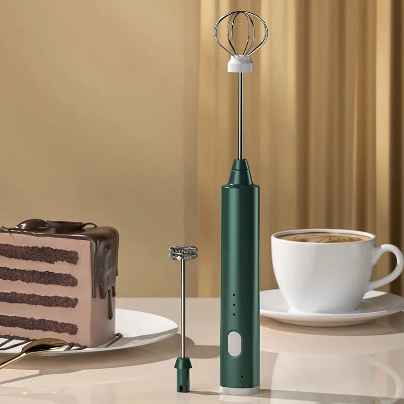 Electric 3-speed USB rechargeable handheld milk frother for coffee