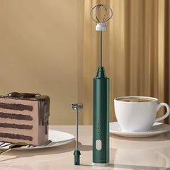 Electric 3-speed USB rechargeable handheld milk frother for coffee