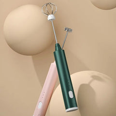 Electric 3-speed USB rechargeable handheld milk frother for coffee