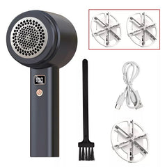 Electric Lint Remover: Rechargeable Fabric Shaver for Clothing black 3 blades