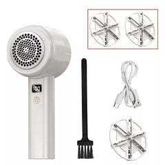 Electric Lint Remover - Rechargeable Fabric Shaver for Clothing, Fuzz & Pellet Removal, M8 Fluff Remover, Hair Ball Trimmer white 3 blades
