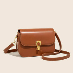 Elegant Compact Square Bag with Metal Lock Closure