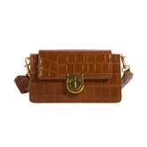 Elegant Crocodile Pattern Crossbody Flap Bag