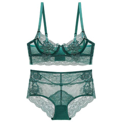 Embroidered Lace Bra Panty Set