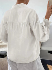 Embroidered Lantern Sleeve Blouse