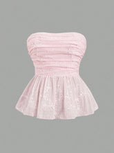 Embroidered Smocked Tube Top