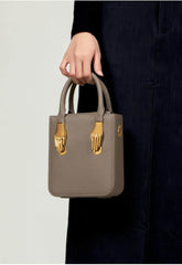 Emerson Small Leather Tote Bag Gray