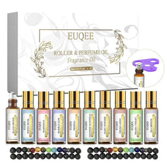 EUQEE 10PCS Natural Fragrance Oils Set: Coconut, Vanilla, Violet for Diffuser - Premium Fragrance Oil Gift Set 10PCS Perfume Oils / 10ml / CHINA