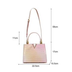 Exquisite Crocodile Print Leather Crossbody Purse