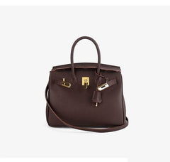 Exquisite Leather Handbag Brown / Small