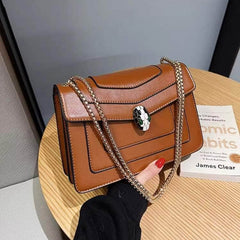 Exquisite Leather Shoulder Crossbody Bag with a Flap Closure Coffee