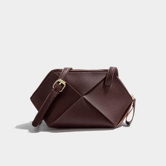 Exquisite One-Side Shoulder Crossbody Leather Bag Coffee