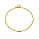 Eye Shape Blue Zircon Necklace - Vintage Thick Chains for Women and Girls, a perfect choice for Party Jewelry Gifts N1922
