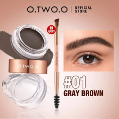 Eyebrow Pomade Brow Gel Wax: 2-IN-1 Waterproof Long Lasting Creamy Texture Eye Brow Tint Enhancers Cosmetics Makeup 01