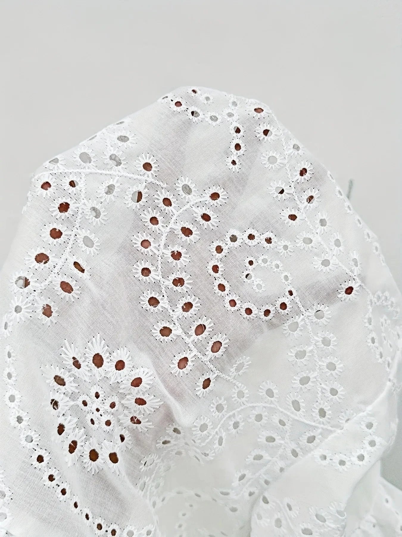 Eyelet Button Down Half Sleeve Shirt