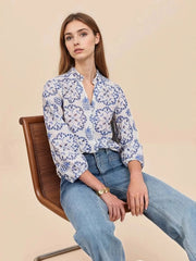 Eyelet Embroidered Long Sleeve Shirt