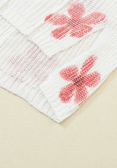 Top de punto con capucha y flores con cordón