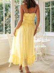 Vestido midi de tirantes con volantes en el bajo Devine Frill