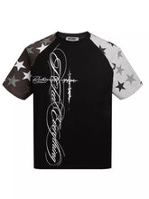 Men's star-detail raglan T-shirt made from a slightly stretchy cotton-spandex blend.