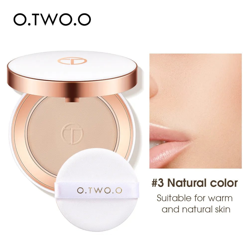 Face Setting Powder: Cushion Compact, Oil-Control, 3 Colors Matte, Smooth Finish - Concealer Makeup Pressed Powder 03 natural color / CHINA