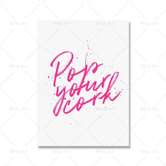 Fashion Lips and Champagne Canvas: Pink Pineapple, Golden Balloon Dog Wall Art for Dorm and Living Room Decor Picture 5 / A4 21x30cm no frame