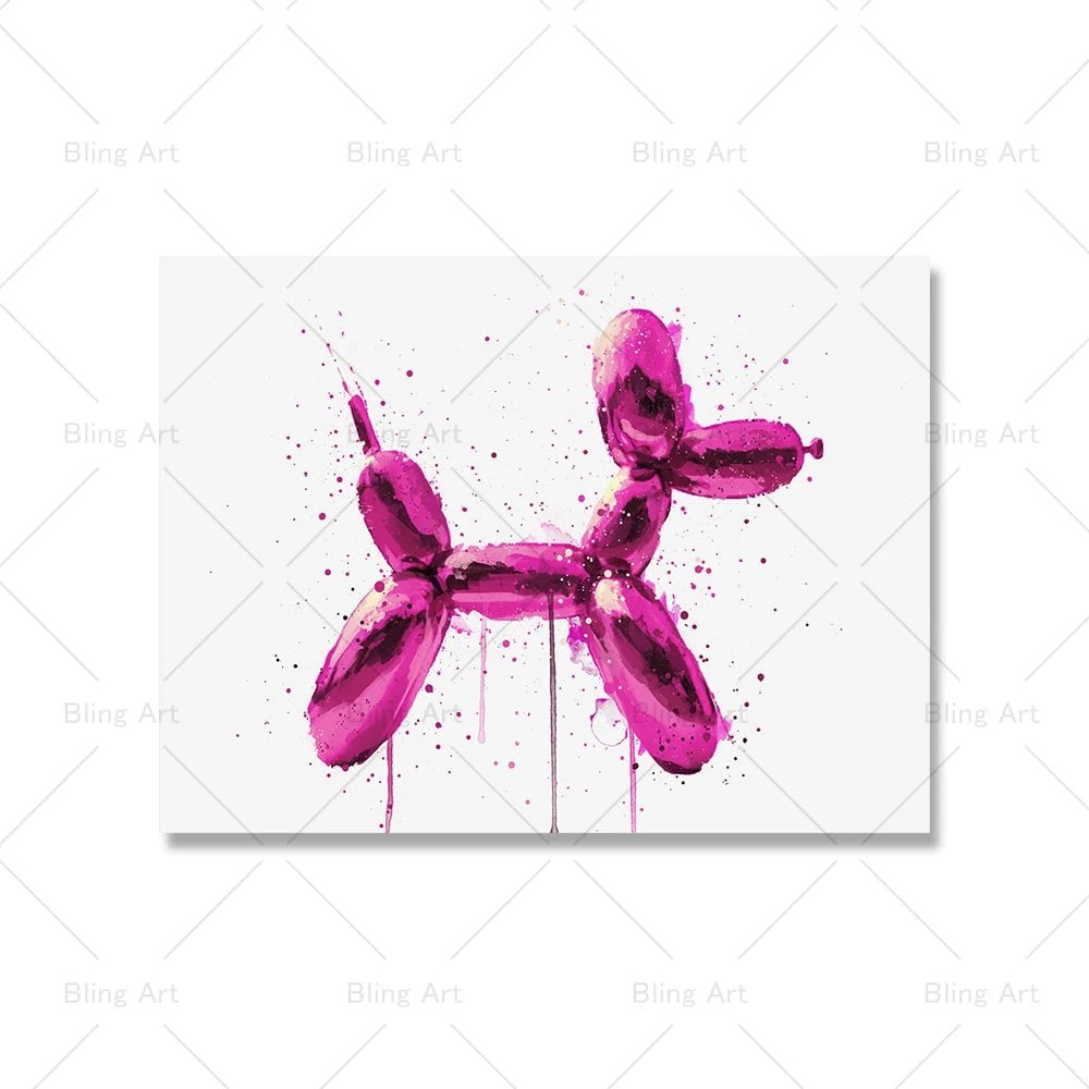 Fashion Lips and Champagne Canvas: Pink Pineapple, Golden Balloon Dog Wall Art for Dorm and Living Room Decor Picture 6 / A4 21x30cm no frame