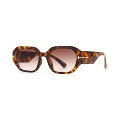 Fashion Square T-Frame Sunglasses Leopard/Double Tan / Resin