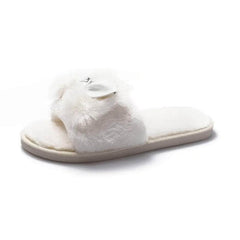Fashionable Faux Fur House Slippers for Women: Slip-on Flats