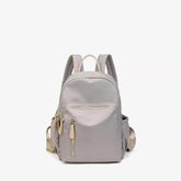 Fashionable Nylon Fabric Backpack Taupe