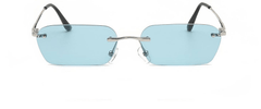 Flat Top Square Sunglasses Blue/Silver / Resin