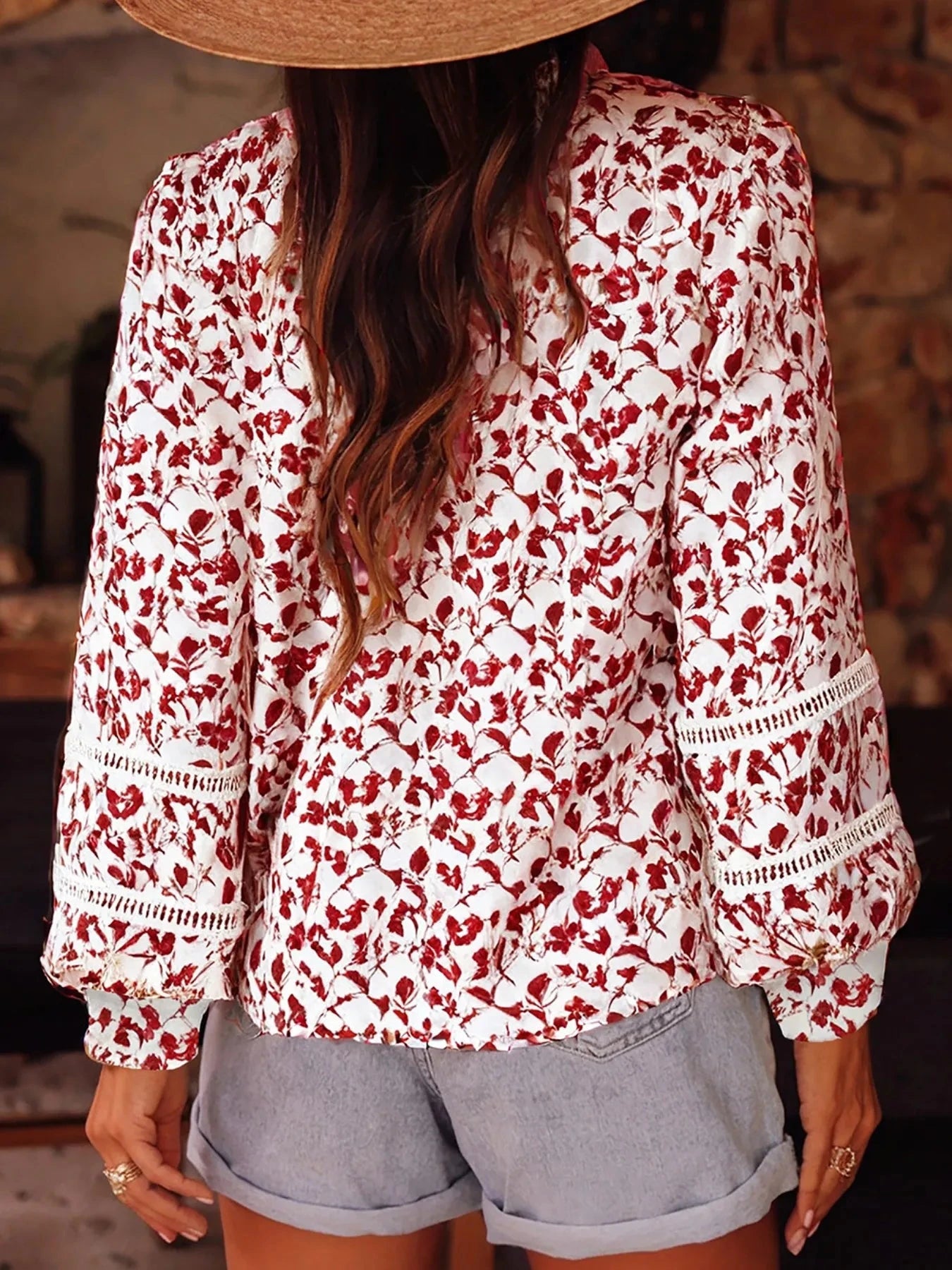 Floral Button Down Long Sleeve Shirt