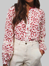 Floral Button Down Long Sleeve Shirt Pink / S