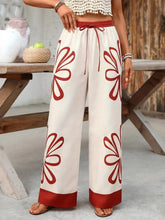 Floral Drawstring Wide Leg Pants