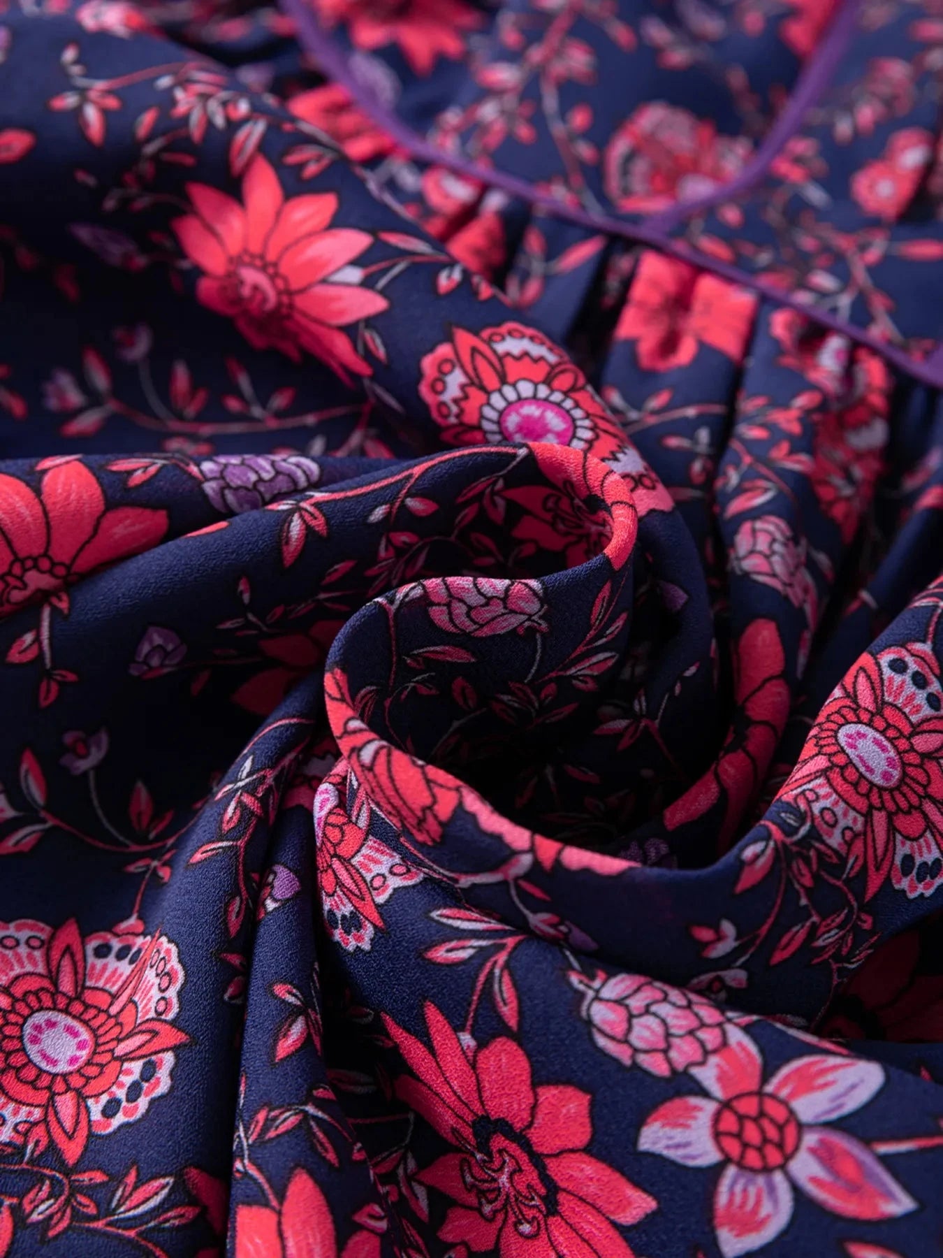 Floral Half Sleeve Split Neck Blouse Top