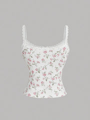 Floral Lace Trim Cami
