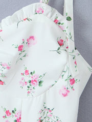 Floral Layered Cami Dress with Ruffle Details