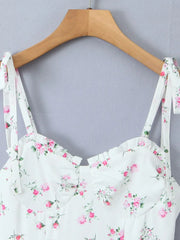 Floral Layered Cami Dress with Ruffle Details