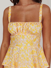 Floral Layered Ruffle Maxi Dress