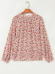 Floral Long Sleeve Button Down Blouse