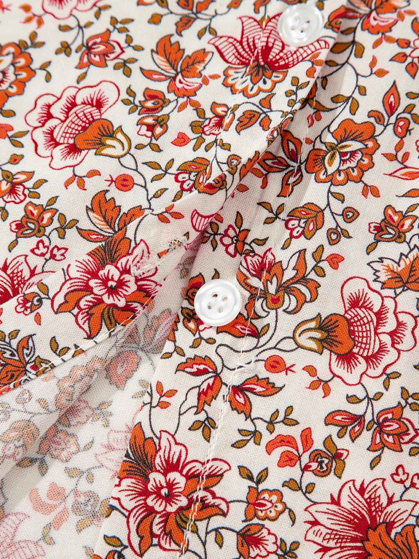 Floral Long Sleeve Button Down Blouse