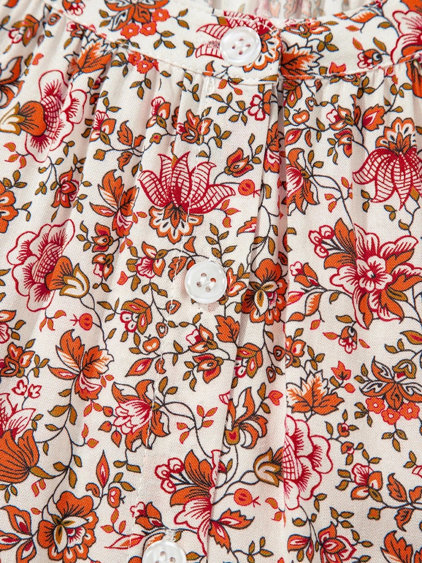 Floral Long Sleeve Button Down Blouse