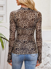 Floral Mock Neck Long Sleeve Top