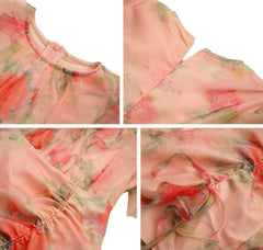 Floral Print Asymmetrical Ruffled Hem Dress