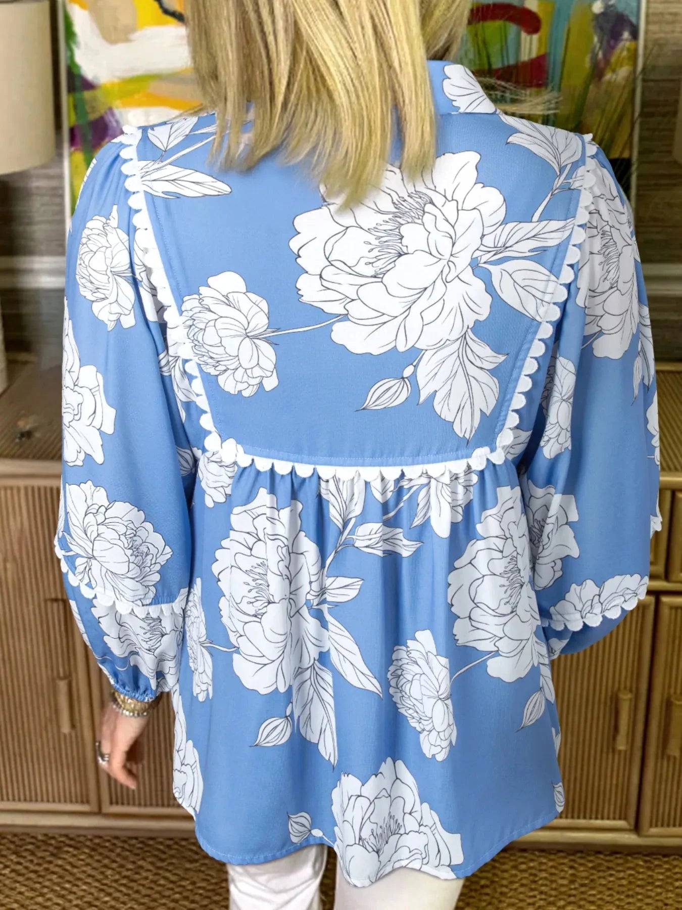 Floral Print Babydoll Blouse