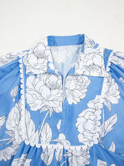 Floral Print Babydoll Blouse